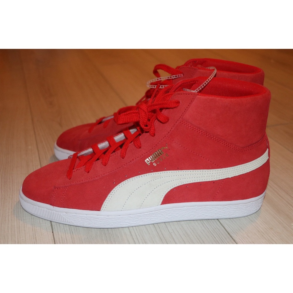 PUMA Classic Suede Red Midtop Sneakers - Picture 7 of 13